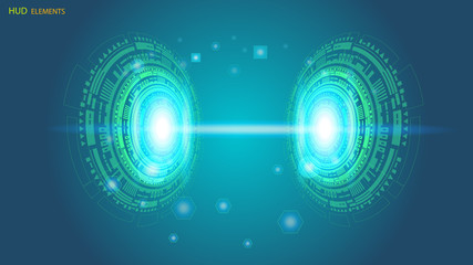 Abstract user HUD interface from glowing futuristic elements. EPS 10.