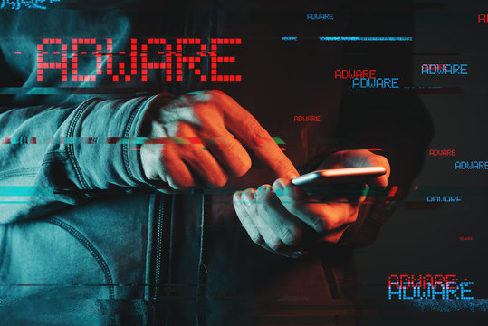 Mobile phone adware concept