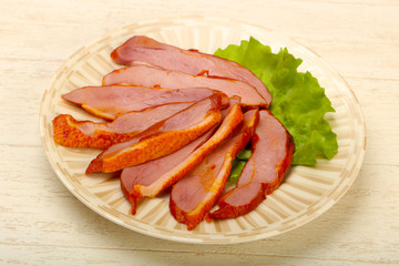 Sliced duck breast