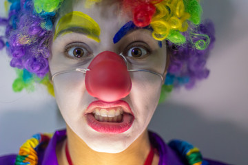 Sad girl clown