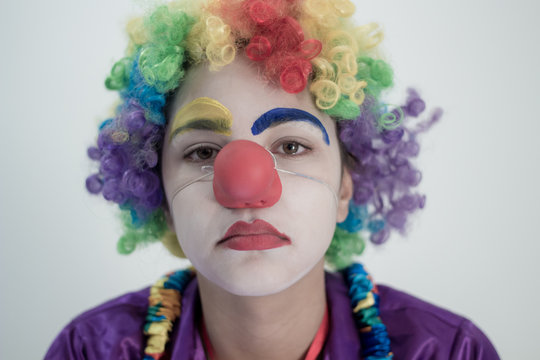 Sad girl clown