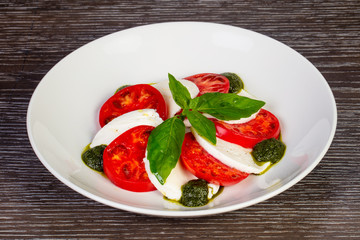 Mozzarella Caprese with basil