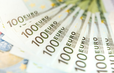 Euro Money Banknotes, pile of paper euro banknotes