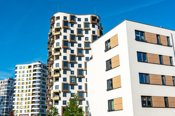 Modern housing construction seen in Munich, Germany