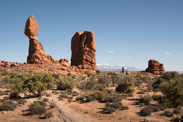 Fototapeta na wymiar Rock formations in Arches National Park, Utah. 