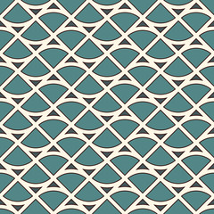 Seamless surface pattern with abstract waves. Contemporary print with geometric forms. Modern ornament with triangles.