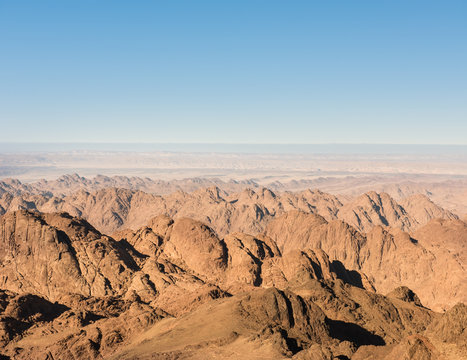 Gold arid desert landscape Sinai, Egypt