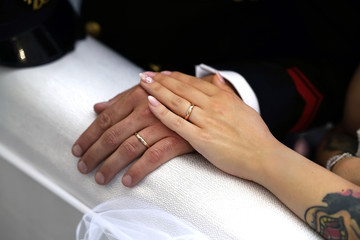 bride and groom detail of hands