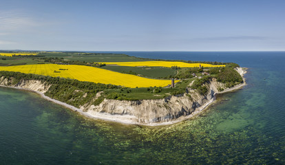 Aerial view of Cape Arkona on the island of Ruegen in Mecklenburg-Vorpommern