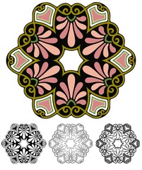 mediterannean style abstract mandala with variations