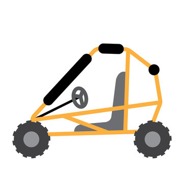 recommend clip art: Beach buggy transportation cartoon character side view isolated on white background vector illustration.