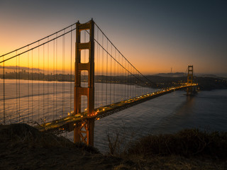 Golden Gate Bridge at sunrise San Francisco