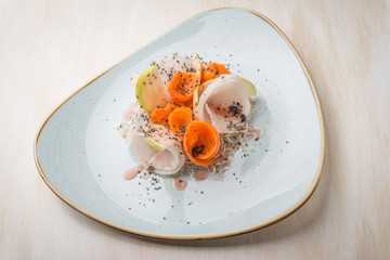 Salad of fresh radish carrot with truffles