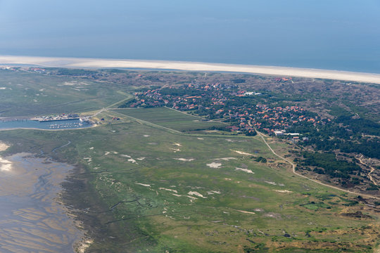 panorama flight over the north sea islands and the coast of germany