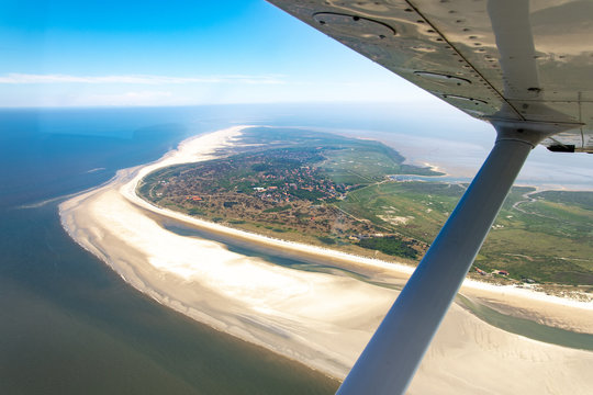 panorama flight over the north sea islands and the coast of germany