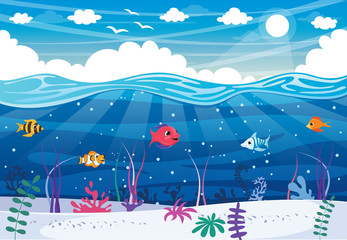 Vector Illustration Of Seascape