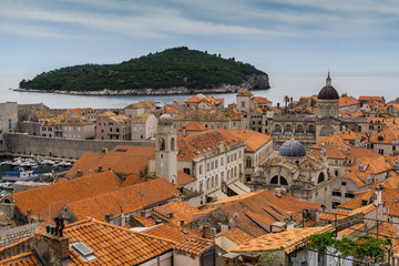 Obraz premium Dubrovnik old town with Lokrum island in the background