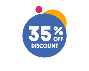 35 Percent Discount Blue Circle Design