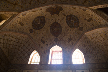 Inside the Ali Qapu palace in Isfahan, Iran.