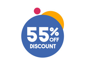55 Percent Discount Blue Circle Design
