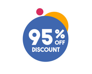 95 Percent Discount Blue Circle Design
