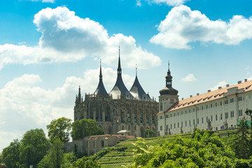 The Czech Republic, the panorama of the Kutna Hora, the old temple and the cathedral