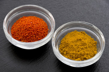 一味唐辛子とカレーパウダー