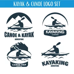 Foto op Canvas Canoe or Kayaking Logo Designs Template Set © AikStudio