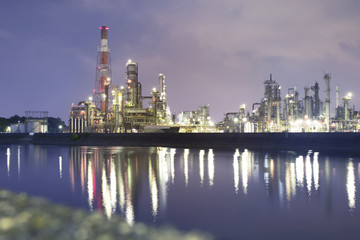  Night view of beautiful industrial park in Japan