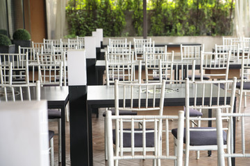 Outdoor dining tables and chairs