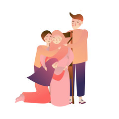 Indonesian muslim Family forgiveness mother father and kids