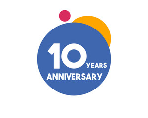 10 Years Anniversary Blue circle Design