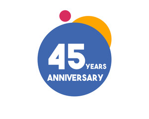 45 Years Anniversary Blue circle Design