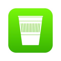 Plastic office waste bin icon digital green for any design isolated on white vector illustration