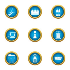 Alcohol law icons set. Flat set of 9 alcohol law vector icons for web isolated on white background