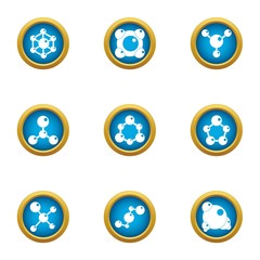 Chemical agent icons set. Flat set of 9 chemical agent vector icons for web isolated on white background