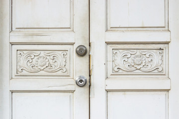 Old white door background
