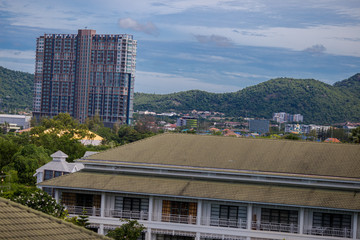 Modern building Modern design The view from the balcony of each room.