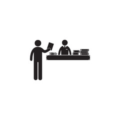 the person takes the book from the library illustration. Element of library icon for mobile concept and web apps. Detailed the person takes the book from the library icon