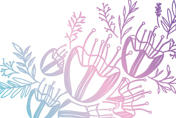 rose and leafs decorative pattern background vector illustration design