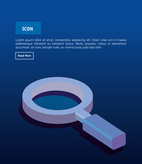 magnifying glass isometric icon vector illustration design