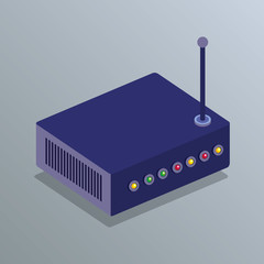 router device isometric icon vector illustration design