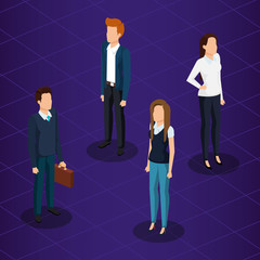 Fototapeta premium business people isometric avatars vector illustration design