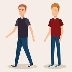 Fototapeta premium young boys avatars characters vector illustration design