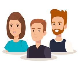 group of young people avatars vector illustration design