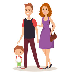 father and mother with son vector illustration design