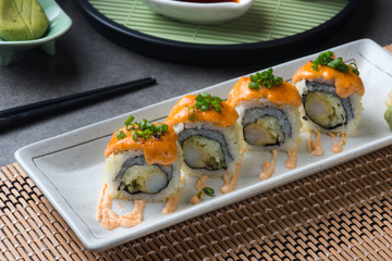 ebiten tempura prawn roll sushi