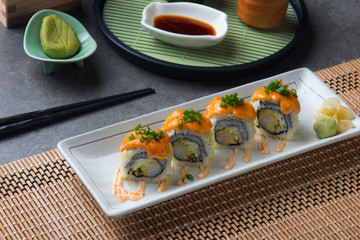 ebiten tempura prawn roll sushi