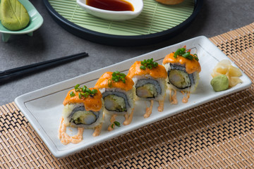ebiten tempura prawn roll sushi