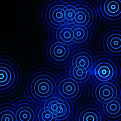Fototapeta na wymiar Abstract circle sound waves oscillating dark blue background